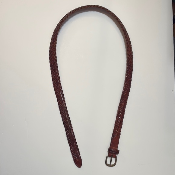 Source Unknown Women’s Braided Buckle Brown Leather Vintage Casual Belt - Picture 10 of 16